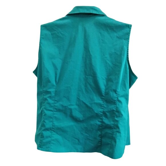 Worthington Woman  2X Blouse Stretch Sleeveless Collared Wrap Style Side Zipper - Picture 6 of 9